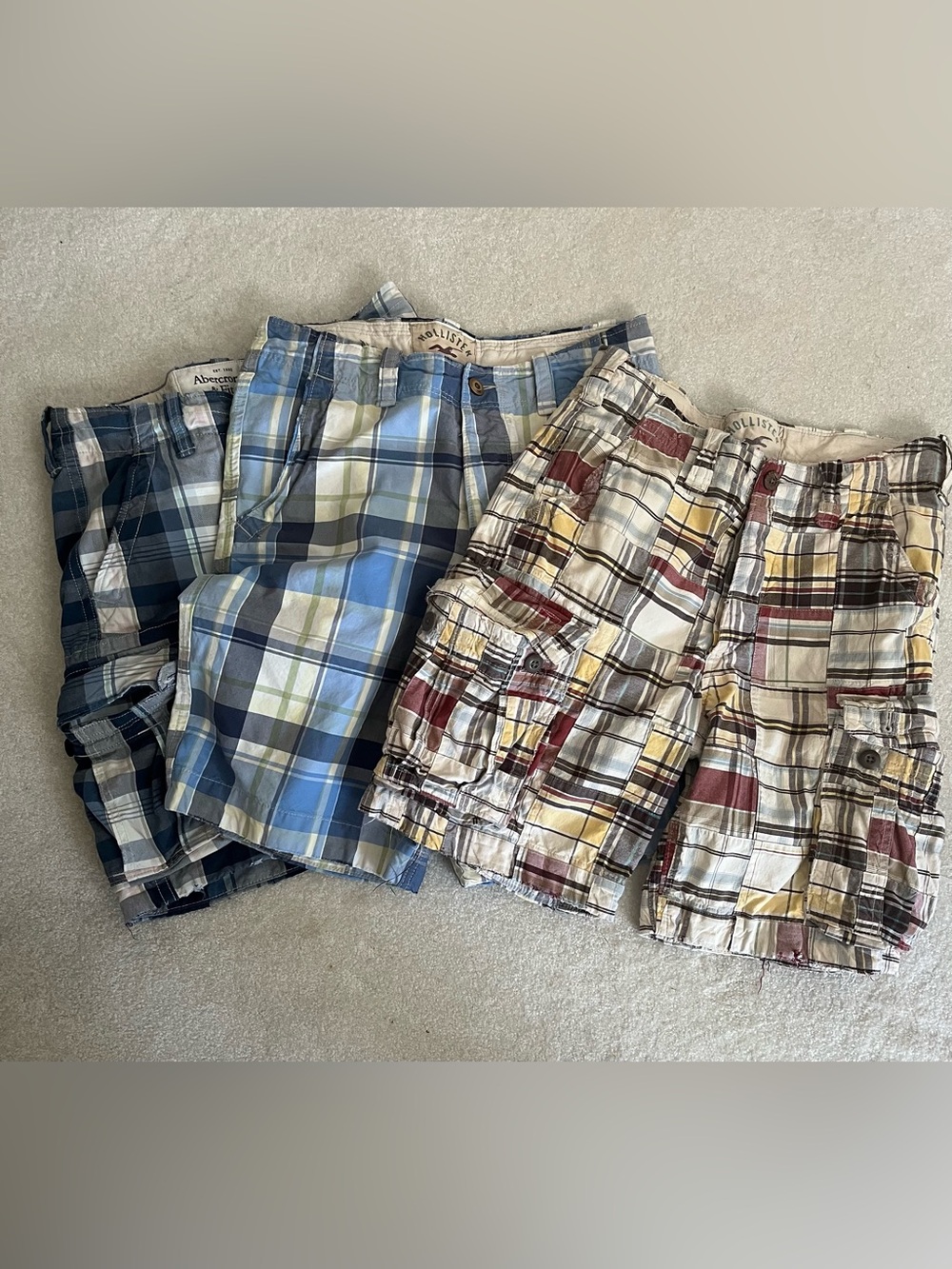3-pack Bundle of Abercrombie & Fitch and Hollister Men’s Shorts.